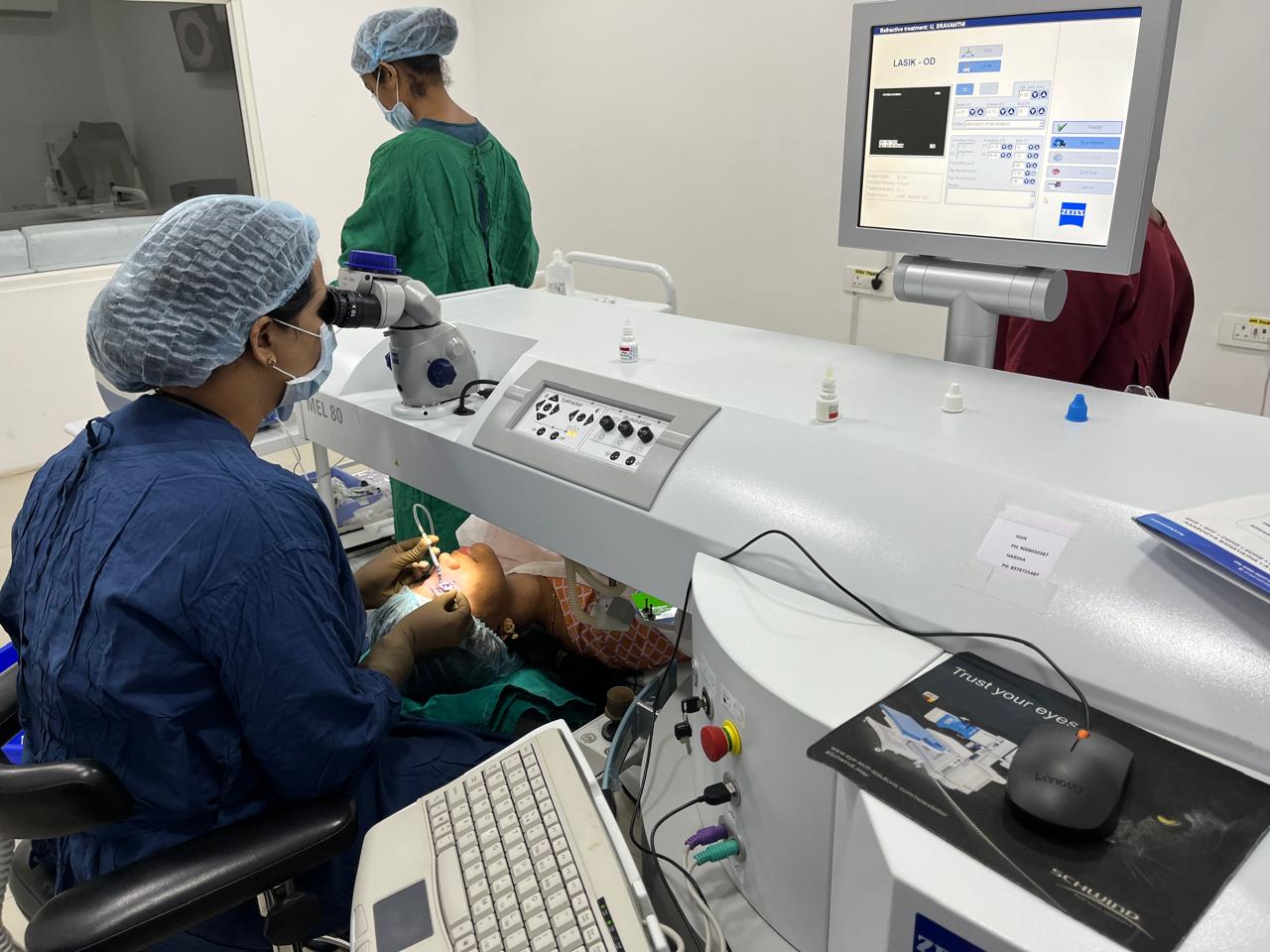 Dr.Sindhura operating the Zeiss MEL 80 Excimer Laser suite